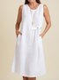 Casual Plain Crew Neck Maxi Dress