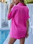 Women's Buckle Plain Daily Going Out Two-Piece Set Apricot Casual Summer Top With Pants Matching Set