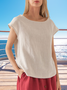 Women Plain Crew Neck Casual Short Sleeve T-shirt
