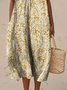 Floral Cotton Regular Fit Vacation Dress With No