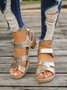 Leather Plain Casual Summer Sandal