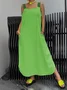 Casual Plain Spaghetti Maxi Dress