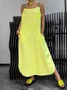 Casual Plain Spaghetti Maxi Dress
