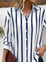 Shirt Collar Loose Striped Vintage Shirt