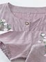 Women's Embroidery Plain Daily Going Out Two-Piece Set Purple Casual Summer Top With Pants Matching Set