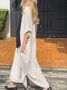 Casual Plain V Neck Maxi Dress No Scarf