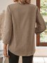 Linen V Neck Plain Casual Shirt
