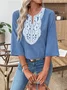 Casual Plain Crew Neck Shirt