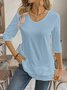 Regular Fit Crew Neck Linen Casual Shirt