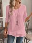 Regular Fit Crew Neck Linen Casual Shirt