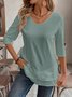 Regular Fit Crew Neck Linen Casual Shirt