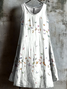 Cotton Casual Floral Dress With No