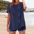 V Neck Casual Plain Shirt