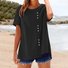 V Neck Casual Plain Shirt
