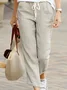 Women's Casual Loose Pocket Solid Color Trousers