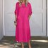 Casual Plain Crew Neck Maxi Dress