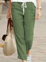 Women's Casual Loose Pocket Solid Color Trousers