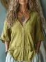 Casual Plain V Neck Shirt