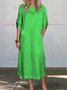 Casual Plain Crew Neck Maxi Dress