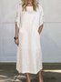 Casual Plain Crew Neck Maxi Dress