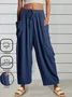 Women's  Elastic Waist H-Line Harem Pants Daily Going Out Pants Green Casual Split Joint Plain Spring/Fall Pants