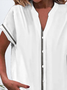 Women's Short Sleeve Shirt Summer White Abstract Printing V Neck Daily Going Out Casual Top