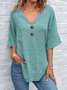 Cotton V Neck Plain Simple Blouse