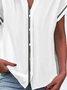 Women's Short Sleeve Shirt Summer White Abstract Printing V Neck Daily Going Out Casual Top