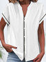 Women's Short Sleeve Shirt Summer White Abstract Printing V Neck Daily Going Out Casual Top