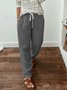 Casual Loose Plain Cotton Pants