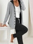 Women's Printing Plain Daily Going Out Two-Piece Set Black-grey Casual Spring/Fall Coat With Pants Matching Set