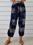 Women's  Elastic Waist H-Line Baggy Pants Daily Going Out Pants White Vintage Printing Geometric Spring/Fall Pants
