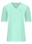Women Polka Dots V Neck Casual Short Sleeve T-shirt
