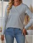 Women Plain Crew Neck Casual Long Sleeve T-shirt
