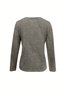 Women Plain V Neck Vintage Long Sleeve T-shirt