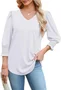 V Neck Casual Cotton Shirt