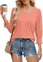 V Neck Casual Cotton Shirt