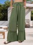 Women's  Elastic Waist H-Line Wide Leg Pants Daily Going Out Pants Blue Casual Split Joint Plain Spring/Fall Pants