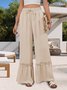 Women's  Elastic Waist H-Line Wide Leg Pants Daily Going Out Pants Blue Casual Split Joint Plain Spring/Fall Pants