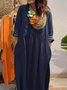 Casual Plain V Neck Maxi Dress