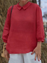 Plain Linen Blend Loose Vintage Shirt