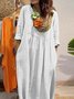 Casual Plain V Neck Maxi Dress