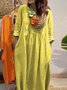 Casual Plain V Neck Maxi Dress