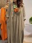 Casual Plain V Neck Maxi Dress