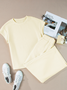 Women's Split Joint Plain Daily Going Out Two-Piece Set Gray Casual Summer Top With Pants Matching Set