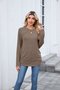 Women Plain Crew Neck Casual Long Sleeve T-shirt