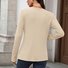 Women Plain V Neck Casual Long Sleeve T-shirt