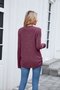 Women Plain Crew Neck Casual Long Sleeve T-shirt
