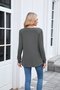 Women Plain Crew Neck Casual Long Sleeve T-shirt