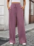 Regular Fit Cotton Casual Plain Pants